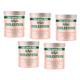 Le Kair Cholesterol Plus Strengthening & Conditioning Cream, After Shampoo Formula 24 Oz - 5 Pack