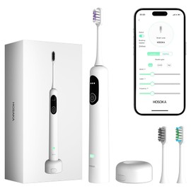 Electric Toothbrush for Adults, 60° Oscillating & Vibration Sonic Electric Toothbrush, Wave Electric Toothbrush with 3 Brush Heads, IPX7 Waterproof Powered Travel Toothbrush