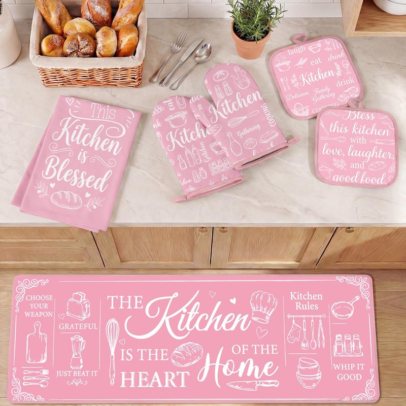 Culudea Pink Kitchen Accessories Set 10 Piece - Cute Baking
