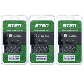 8TEN Chainsaw Chain for Husqvarna 254 455 340 351 353 55 455 Rancher Poulan Jonsered Echo 16 inch .050 .325 66DL 3 Pack