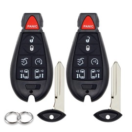 Xucanarmy Dodge Key Fob, 7 Buttons FOBIK Replacement Keyless Entry Remote Key Fit for 2008-2020 Dodge Grand Caravan Chrysler Town and Country IYZ-C01C/M3N5WY783X, 2 Pack