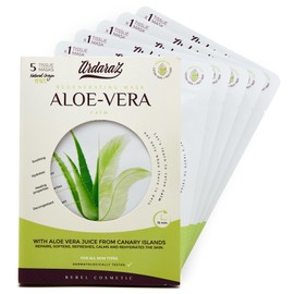 Ardaraz Soothing, moisturising face masks beauty with aloe vera and hyaluronic acid. Refreshing cloth masks face in pack of 5. Deeply effective moisturiser with immediate effect
