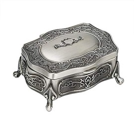 Pewter Claddagh Heart Jewelry Keepsake Box Irish Gift for Women Jewelry Storage Case Box 3" L x 2.5" W x 2" H