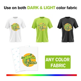 Koala Heat Transfer Paper for T-Shirts - 10 Sheets of Dark Fabric Iron-On Vinyl, 8.5"x11" Printable Heat Transfer Vinyl, Transfer Paper for Dark Fabric