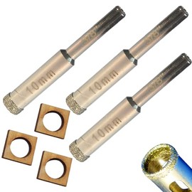 3/8" Diamond Drill Bit for Porcelain Tile Drill Bit 3/8 in x3 Tile and Glass Drill Bit 3/8 Diamond Tip Bit Simply Start at Angle SO NO Jumping 3/8 Porcelain Tile Drill Bit for Ceramic Tile 10mm