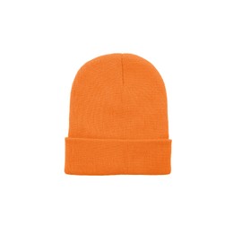 Century Star Beanie for Men Women Black Beanie Hat Soft Winter Beanies Cuff Beanie Skull Caps Knit Hats Orange One Size