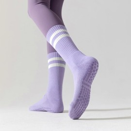 DTWAWA Womens 4Pcs Pilates Grip Socks Non Slip Yoga Socks with Grips Barre Hospital Athletic Socks for Women