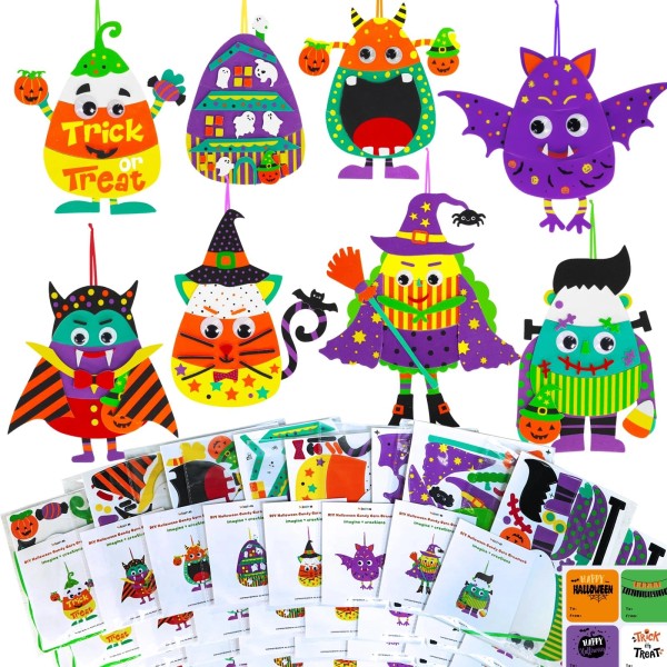 Winlyn New 24 Sets Fall Crafts Kits DIY Halloween Ornaments