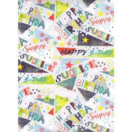 ARKRAFT 18-9327 Gift Wrapping Paper Set 3 Sheets XXL 90 x 65 cm Packaging Plastic-Free FSC Paper Birthday