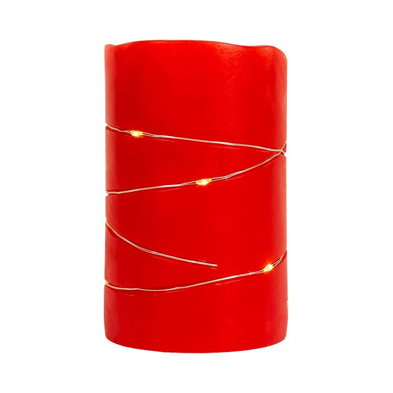 Kurt S. Adler Battery-Operated Flicker Flame Red Fairy Lights Candles,