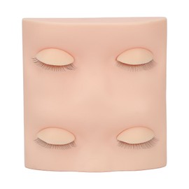 Eyelash Extension Practice Mannequin Head Novice Makeup Doll Head with 2 Pairs Replacement Eyelids Light Skin Color