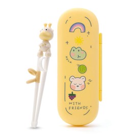 Wakaka Chicken Shape Chopsticks, Easy to Use Training Chopsticks for Children and Adults, Made With Non-Toxic Dishwasher-safe Reusable Chopstick Set (Yellow Deer)