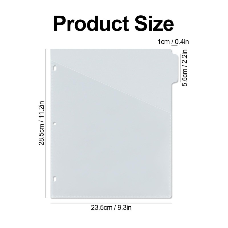 Koqye Binder Dividers with Pockets - 8 Plastic Dividers for