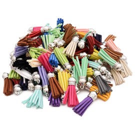 Pstyle PST-147 Tassel Charm, Mini Leather, Crafting Parts, Stylish, Set of 100 (Mix)