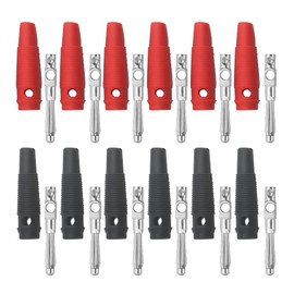 WMYCONGCONG 12 PCS 4mm High Current Banana Plugs Stackable 32A Screw Type Solderless Banana Connector Adapter for Electric Test (12 PCS)