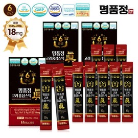6년근 고려홍삼스틱 진 10gx10포(3세트 총30포) 실속형 1포당 진세노사이드18mg/g 건강기능식품 GMP시설생산 6-Year-Old Korean Red Ginseng Stick Extract 10gx10 Packs (Total of 30 Packs in 3 Sets) Economical Type 18mg/g Ginsenosides per Pack Health Supplement Produced in GMP Facility