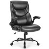 JHK PU Leather Swivel Computer Chair with High Back Flip-up