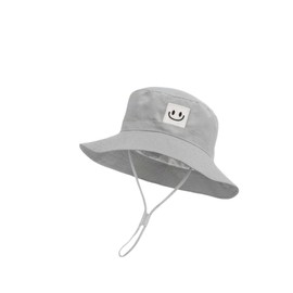 Kids Sun Hat with UPF 50+ Protection, Adjustable Bucket Hat with Chin Strap, Breathable Lined Summer Cap. (UK, Age, 2 Years, 5 Years, 2-5 Years, Grey)