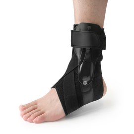 MILAIUN Ankle Splint, Ankle Splint, Foot Bandage with Velcro Fastening, Adjustable, Bandage Ankle with PE Board, Strong Stabilisation, Ankle Brace for Men and Women (L)
