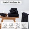 8 Piece Large Black Family Bath Towel Set-2 Oversized Bath