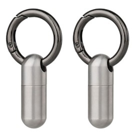 Veumoie 2PCS Waterproof Stainless Steel Pill Box Keychain - Container and Bottle Cache for Medication Storage
