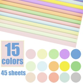 Acidea 45 Sheets 15 Assorted Colors Macaron Colored Cardstock Paper, 230 GSM Colored A4 Size Hard Thick Cardstock Paper, Light Colour Warm Colour Art Special Handmade Colored Cardstock Paper