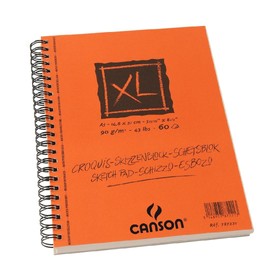 CANSON Pack of 4 Pad 60 Sheets Paper Drawing Sketch XL Spiral Grand Page 90 g A5