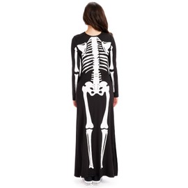 Tipsy Elves Maternity Skeleton Costume Dress for Women - Long Sleeve Adult Skeleton Dress W/Baby Skeleton Graphic Size 1X