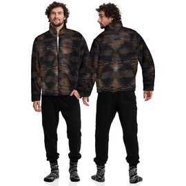 Mad Dog Men's Sherpa Jacket Ultimate Fuzzy Sweater for Men, Fleece Winter Coats, Mens Cold Weather Jackets, Camouflage Brown, X-Large