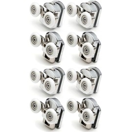 Replacement Shower Door Fixing Wheels in Chrome - 4X Top & 4X Bottom - Fits Glass 4-6mm (23mm,8PCS)