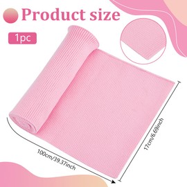 BENECREAT Pearl Pink Polyester Knitted Rib Fabric, 39.3x6.7Inch, Solid Pattern, Great for Cuffs, Waistband, Neckband & More