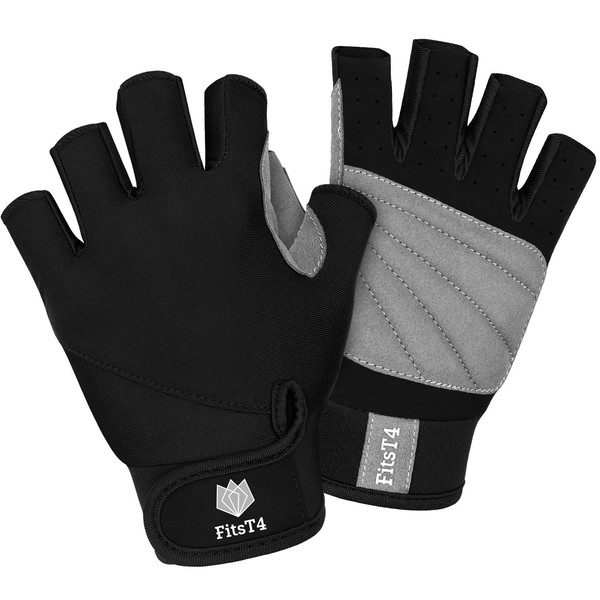 FitsT4 Sports Half Finger Padded Palm Gloves for Diving, Sailing,