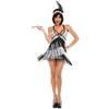 Starline Sexy Roaring 20s Boardwalk Flapper Women's Costume, Silver/Black, Medium
