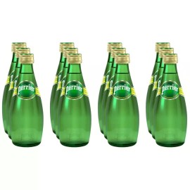 Perrier Natural Mineral Sparkling Water, 11 Oz Glass Bottles - Pack of 12