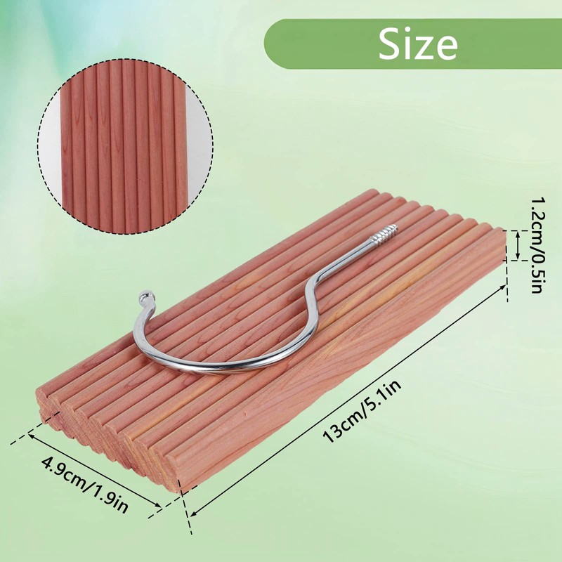 12 Pcs Cedar Blocks with 12 Hook Hanger Red Cedar