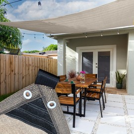 MPQ Mallas Sombra Toldo Raschel 90% - 3x3m Beige - Tipo Isla - Protección UV, Polietileno HDPE Alta Densidad, Perfecto para Jardín, Exteriores, Vela-Resistente al Sol y al Desgaste