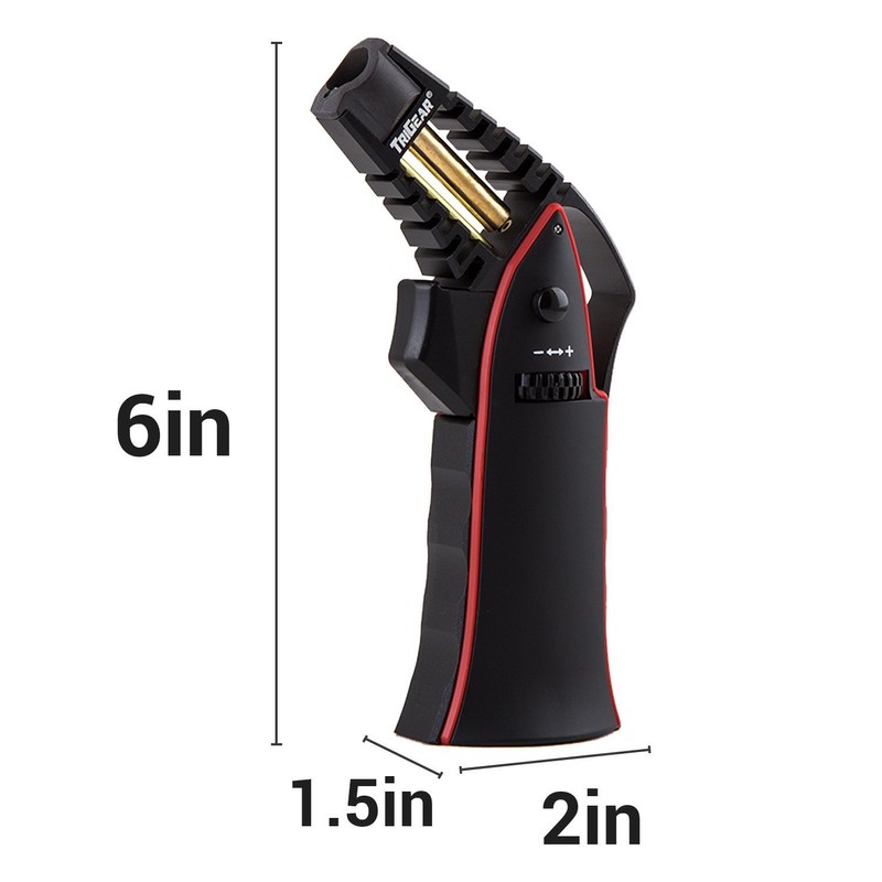 TriGear Professional Aluminum Culinary Refillable Adjustable Butane Torch Lighter for