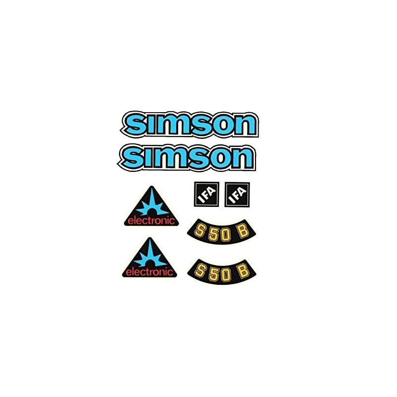 Simson S50 B Blue Ifa Electronic Retro Sticker Set