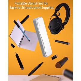 DEVICO Travel Utensils With Case, 18/8 Stainless Steel Camping Utensils, Reusable Portable Silverware Cutlery Set For Lunch Box, Include Fork Spoon Chopsticks