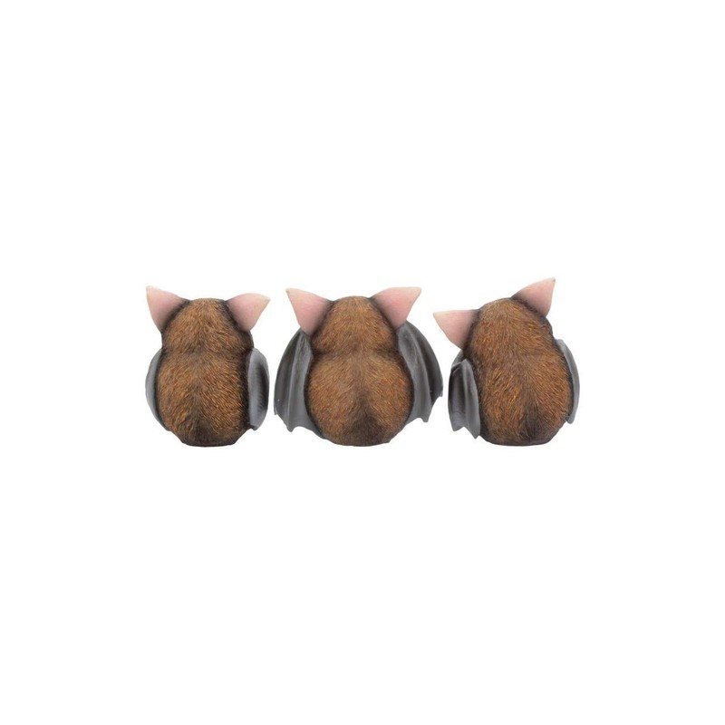 Nemesis Now B4473N9 Three Wise Bats 8.5cm Figurines, Brown