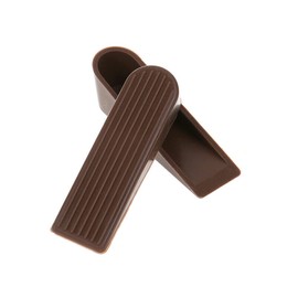 Door Stop Rubber Door Stop Non-Slip Wall Protector for Carpet, Wood, Tile, Floor, Pack of 2 (Brown)