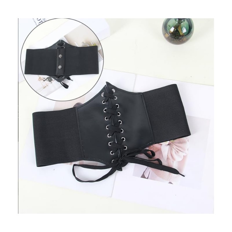 Pieces Corset Women's Black Elastic Corset Belt, black