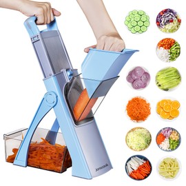 Jonscook Vegetable Chopper With Adjustable Thickness - Safe Mandoline Food Slicer For Kitchen, Multifunctional Veggie Chopper Vegetable Cutter Slicer Dicer For Onion Potato Tomato - Blue