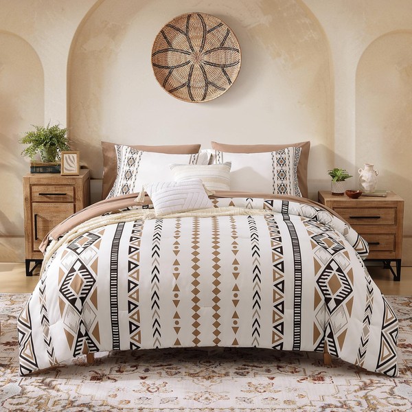 CASAAGUSTO Full Size Comforter, 7 PCS Boho Comforter Full Size,