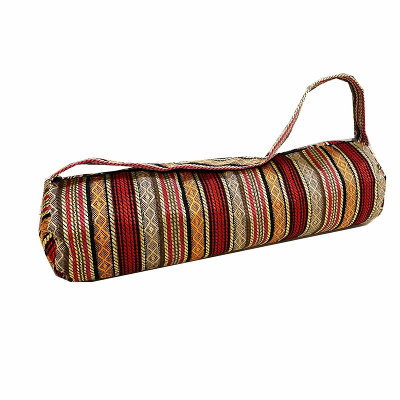 Handwoven Striped Yoga Mat Bag, 150cm x 15cm, Multicolour