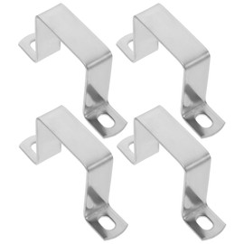 OSALADI 4pcs Square Tube Post Clamp, 2X2 Inch Stainless Steel Square Rectangle Pipe Clamp Tube Buckle for U Shape Pipe Clamp Strut Channel