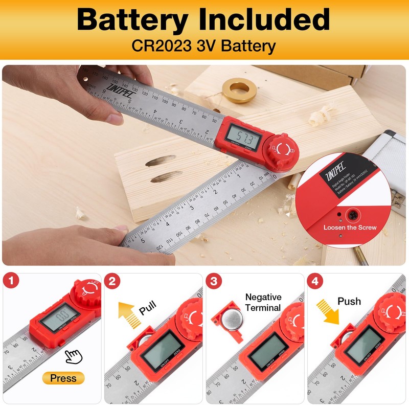 UNIPEC Digital Angle Finder Protractor, Angle Finder Ruler,Stainless steel 7inch