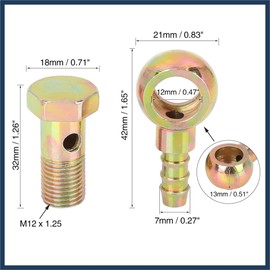 INFINAUTO 2 Sets 12mm Diameter Banjo Bolt Washer Kit Metal for Motorcycle Car Stylish Design