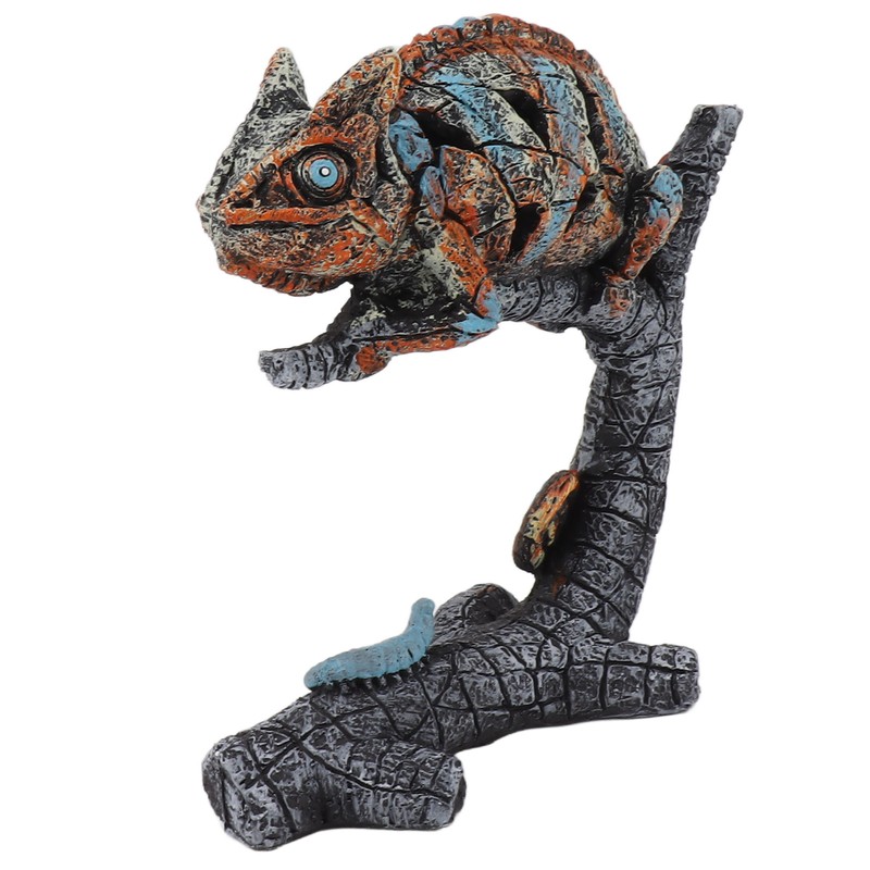 Chameleon Statue Sculpture Resin Chameleon Wild Animal Figurine Ornament for