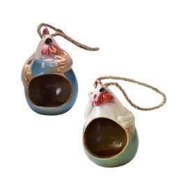 Milisten Ceramic Flowerpot Set Rooster Design Flowerpot Decorative Gardening Pot Home Wall Decorations Flower Holder